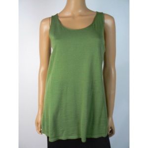 Eileen Fisher Green Cotton Cashmere Blend Tank